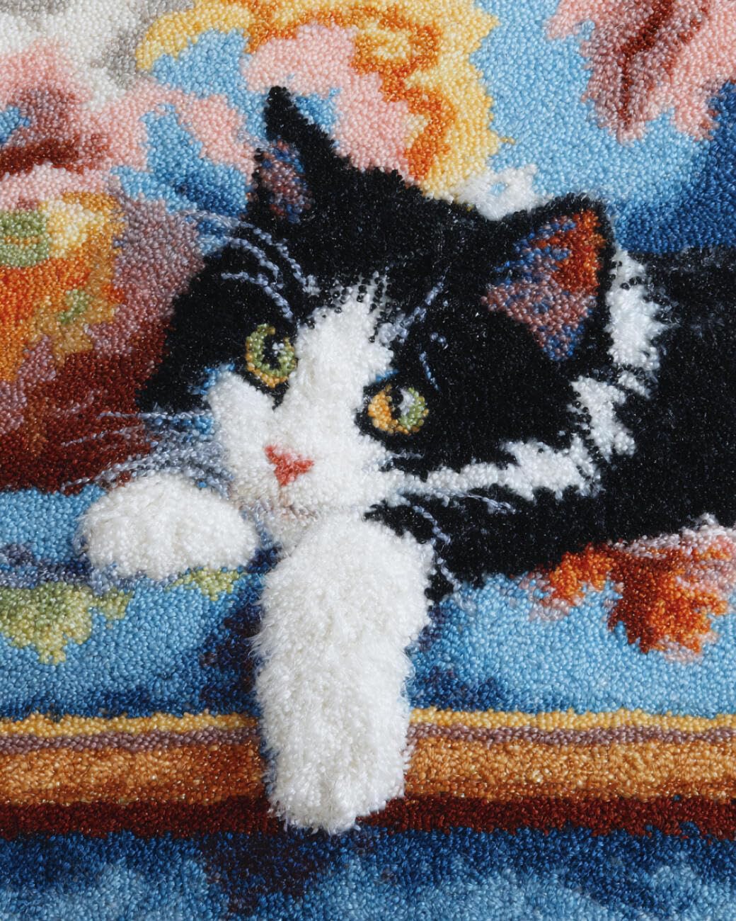 AMBATTERY Carpet Latch Hook Kit Cartoon Cat 85x115cm