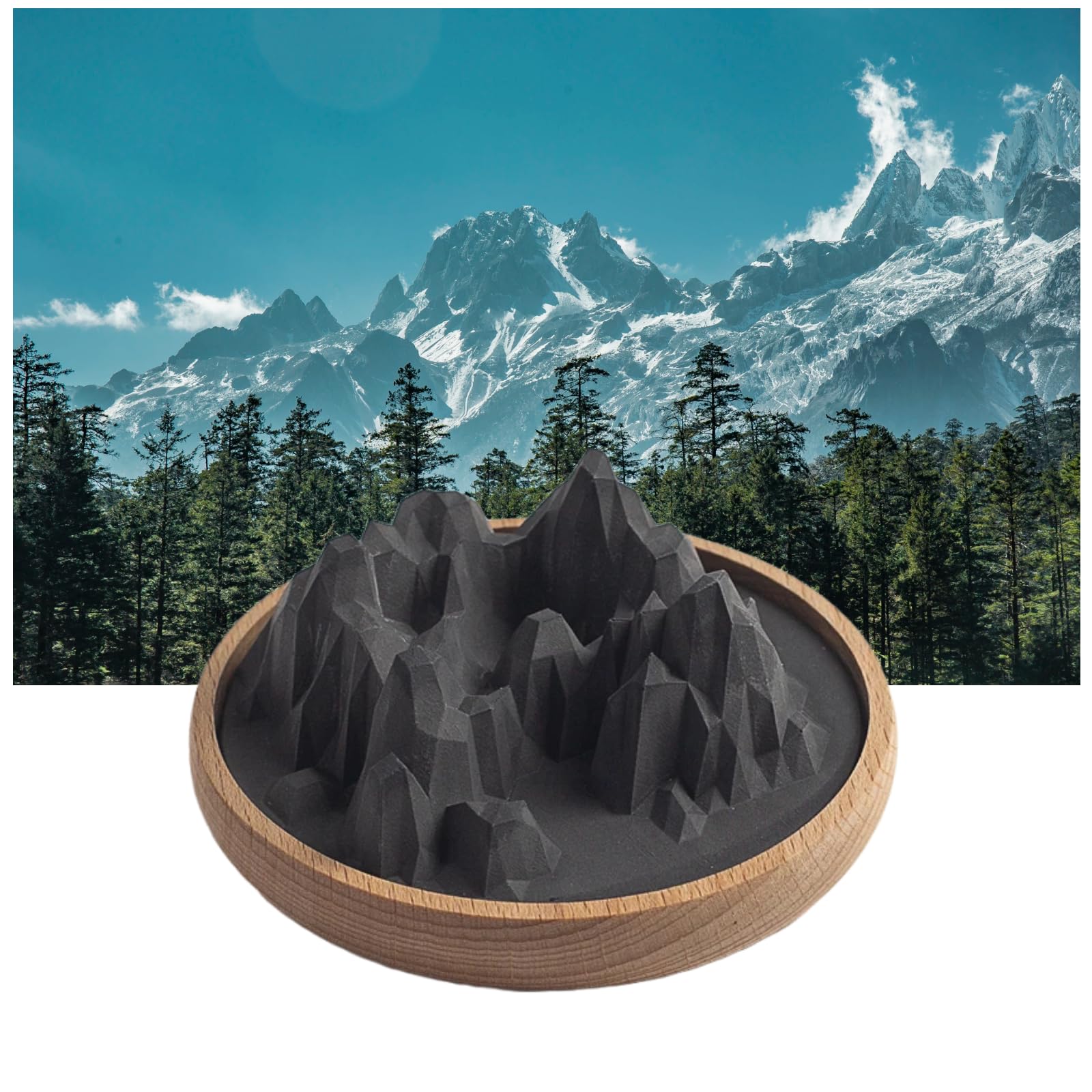 Non Electric Mountain-Shaped Passive Diffuser with Natural Fruit Scents for a Serene Atmosphere (Black)