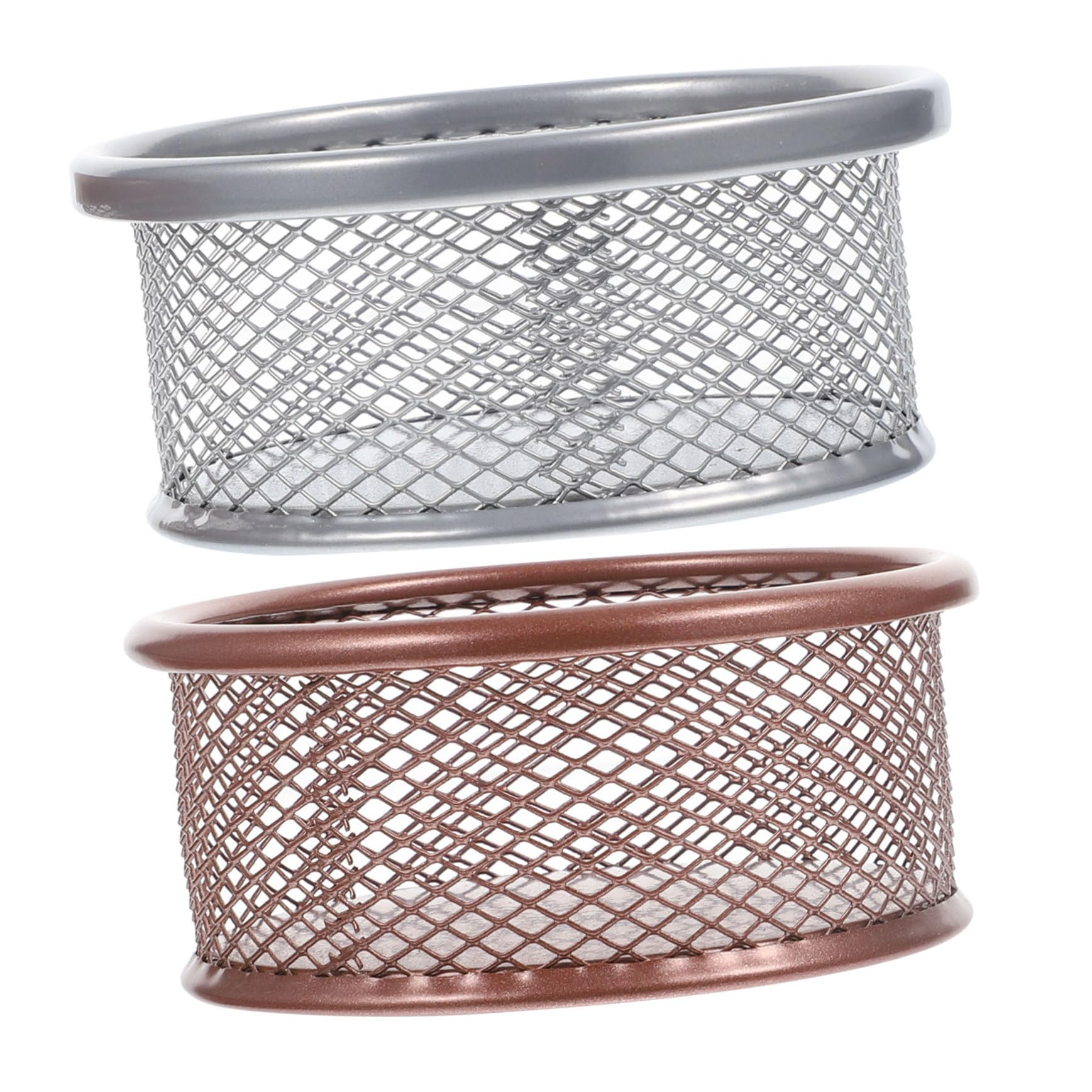 ERINGOGO Rose Gold Paperclip Dispenser Mesh Paperclip Holder Desktop Mesh Basket Metal Material