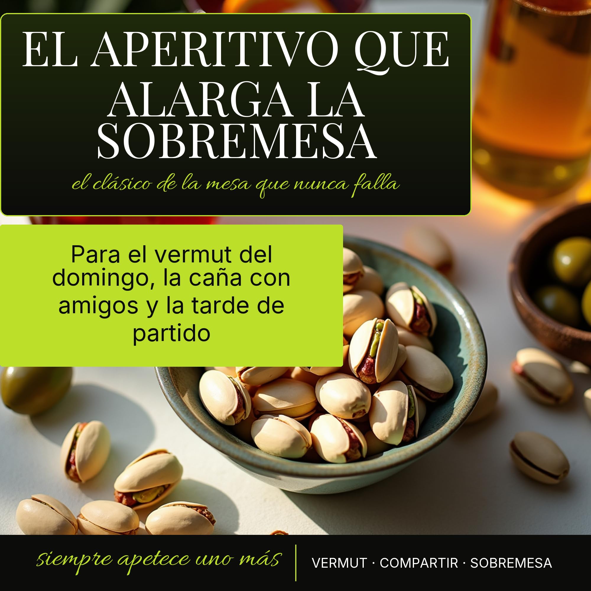 Pistacchi coltivati in Spagna, tostati e salati, SENZA SALE. 4x250 grammi