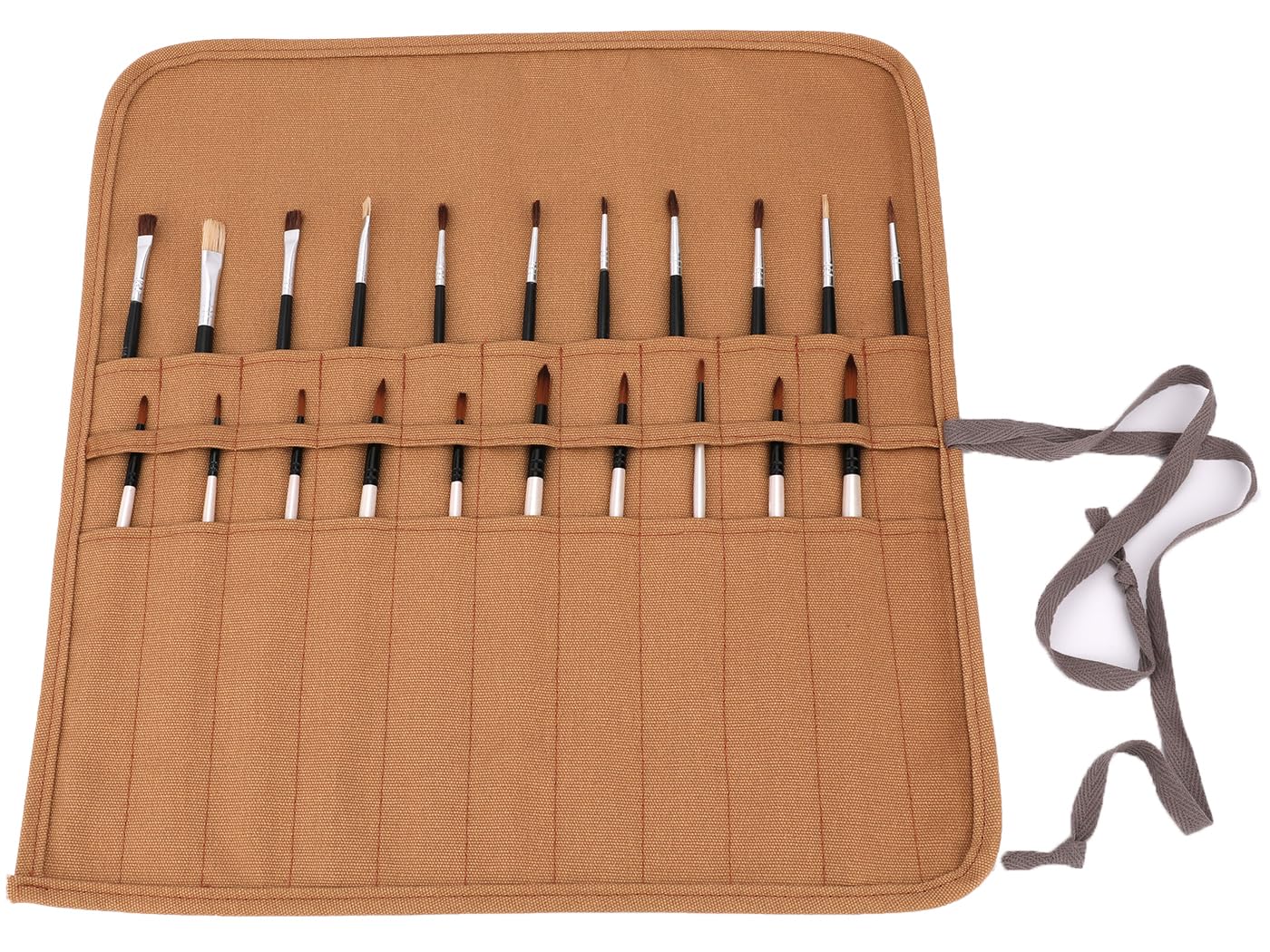 Roll Up Paint Brush Holder, Portable Brush Case For Artists, Canvas