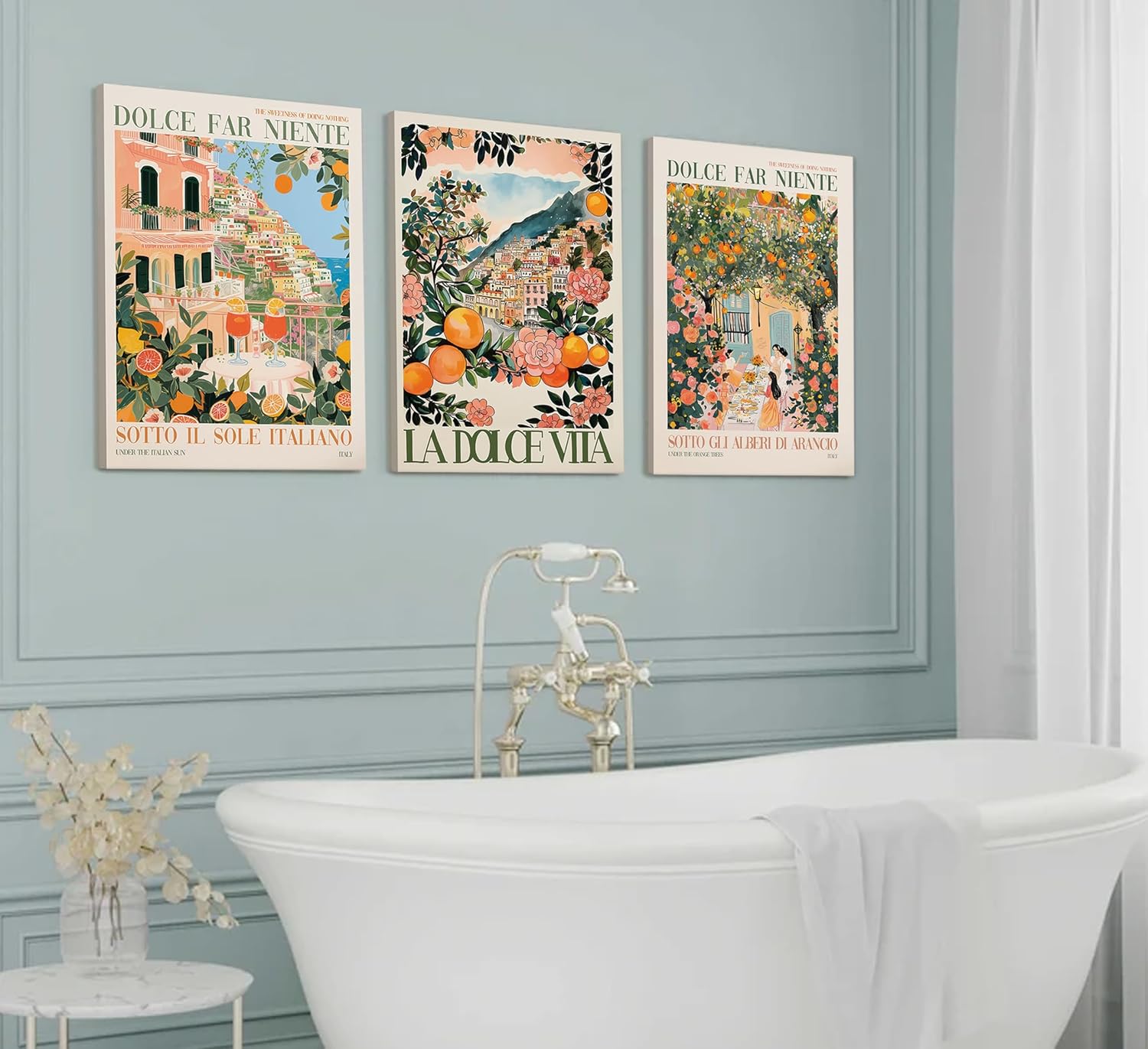 Italy Amalfi Coast Canvas wall art Italian City Travel Landscape Poster Wall Decor Dolce Far Niente Poster Print Artwork for livingroom bedroom Home Decoration