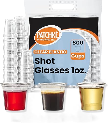 Miniatura 1 de 800 Vasos de chupito de 1 onza vasos de plástico transparente para fiestas y eventos (1 onza - 800 tazas - sin tapas)