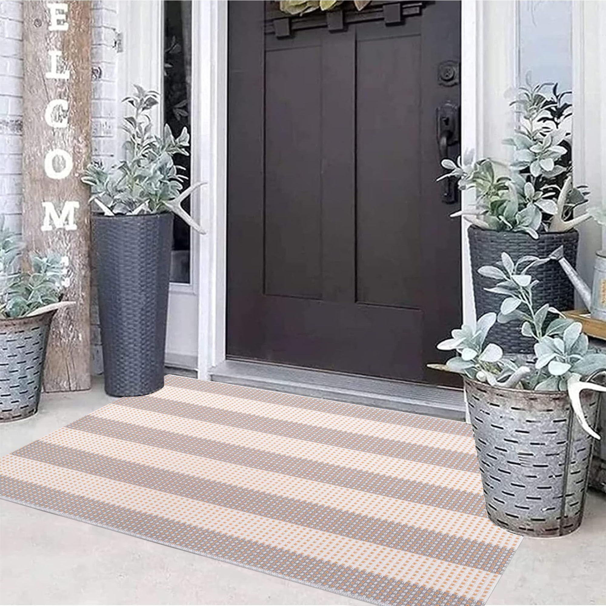 Alfombra de Entrada para Interiores y Exteriores, Lavable a máquina, de 60