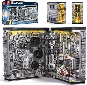Reobrix Bookend Building Set with Light Star Planet Book Nook Building Kit