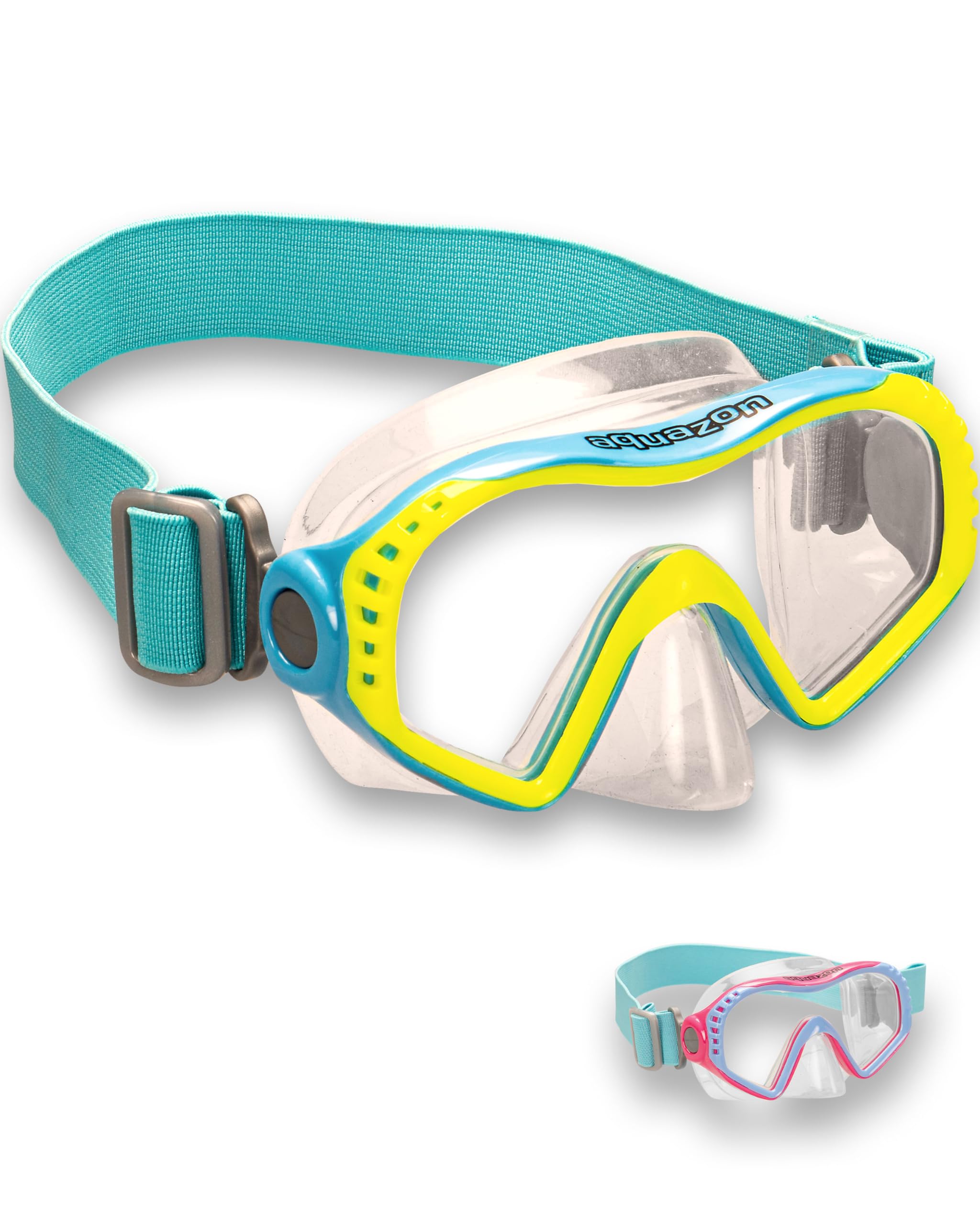 AQUAZON Starfish Junior Medium Gafas de Snorkel, Gafas de Buceo, Gafas de natación, máscara de Buceo para niños, Adolescentes de 7-14 años, Cristal Templado, Silicona, Gran Ajuste