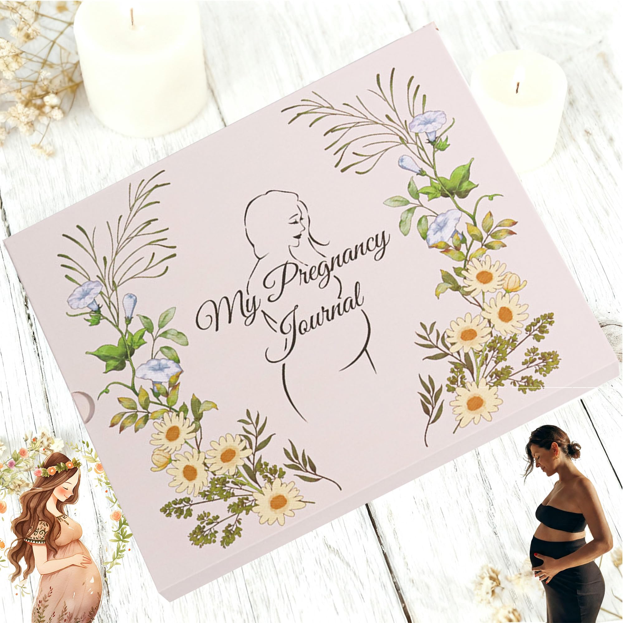 WDEC 132 Pages My Pregnancy Journal Memory Book, Guest Book Set, The Baby Guest Book for The Special Day, Pregnancy Tracking Diary Scrapbook Keepsake Gift for Mom to Be Expecting New Parent