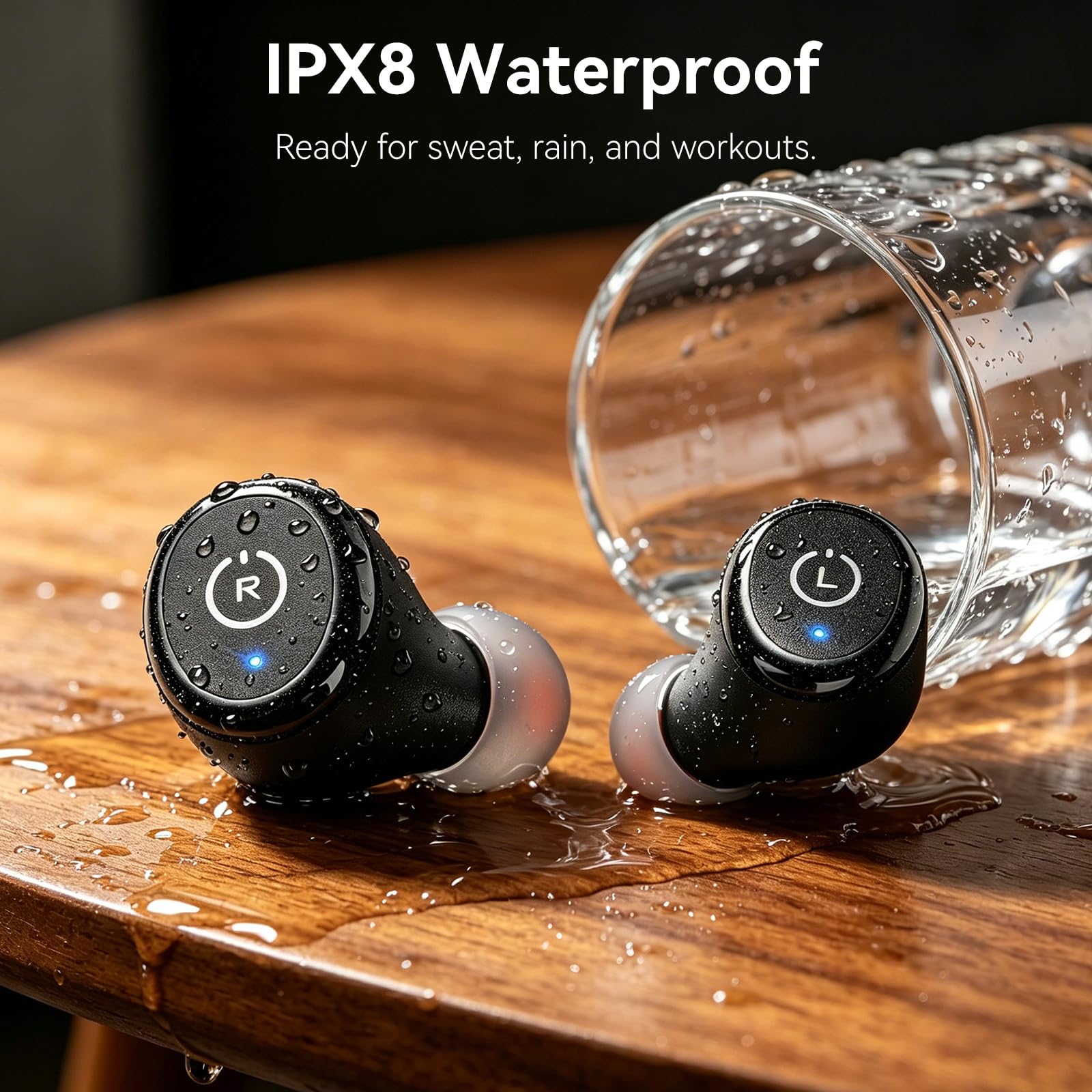 TOZO T10 Wireless Earbuds Powerful Bass Stereo Wireless Charging, APP, IPX8 — Amazon image 5