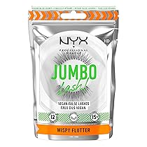 NYX Professional Makeup Ciglia Finte, Tenuta Fino a 12H, Banda Invisibile, Ri-Utilizzabili Fino a 15 Volte, Ciglia Vegane*, Jumbo Lash!, Wispy Flutter