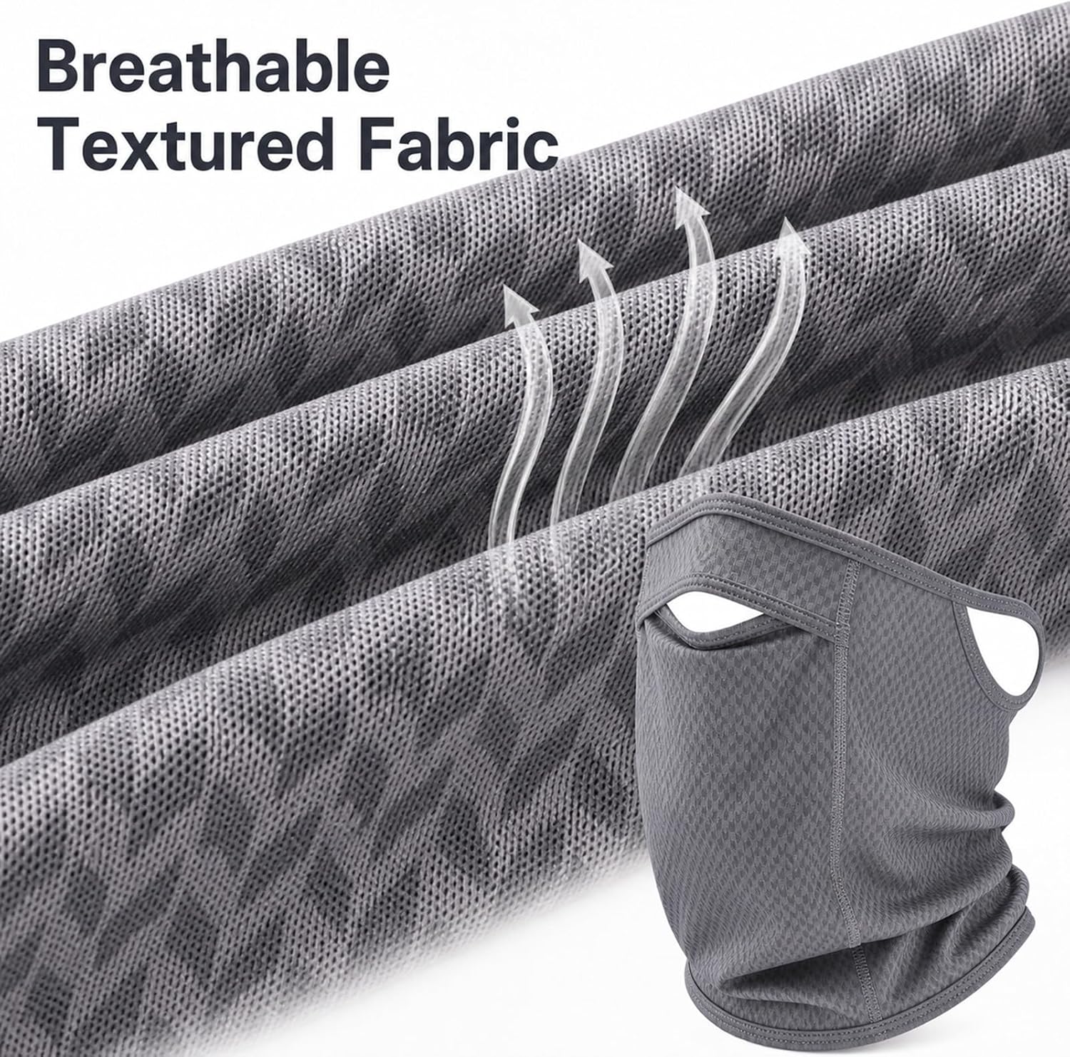 Sun Protection Face Mask with Neck Cover, Cooling Breathable Ear Loop Neck Gaiter for Fishing Cycling Running