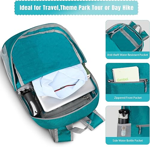 Miniatura 3 de ZOMAKE Mochila de senderismo ultraligera de 20 L, mochilas pequeñas plegables resistentes al agua para mujeres y hombres