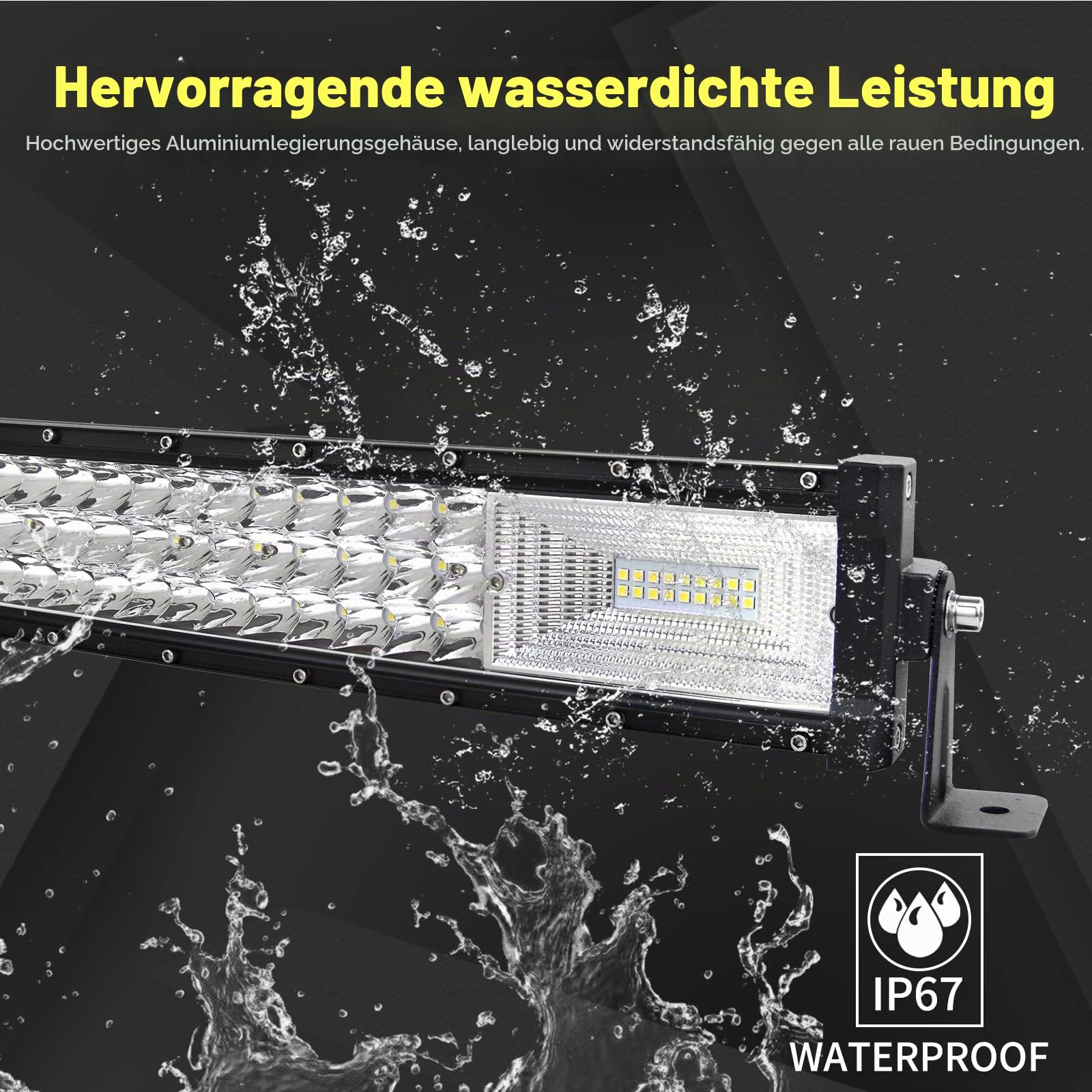 Willpower LED Lichtleiste 32" + Magnet Halterungen + 12V Kabelbaum für 4x4 | LED Balken Lightbar Gebogen 405W, 6000K Weiß, IP67, Offroad beleuchtung, Arbeitsscheinwerfer LKW KFZ Auto Traktor Fahrzeuge