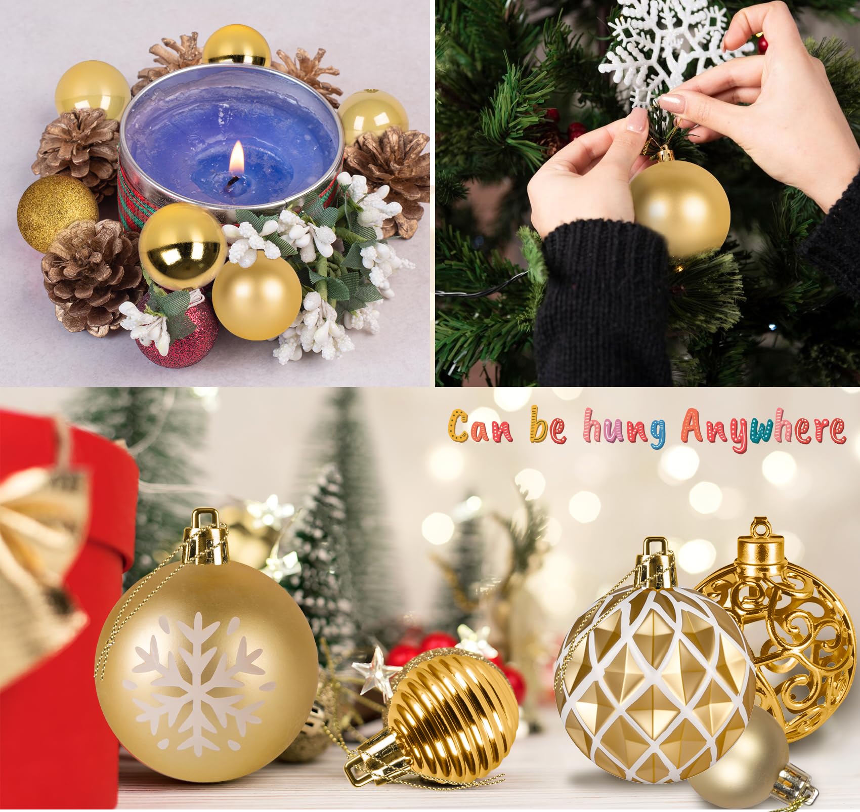 Addobbi natalizi decorazioni per albero di natale palline oro rosso in