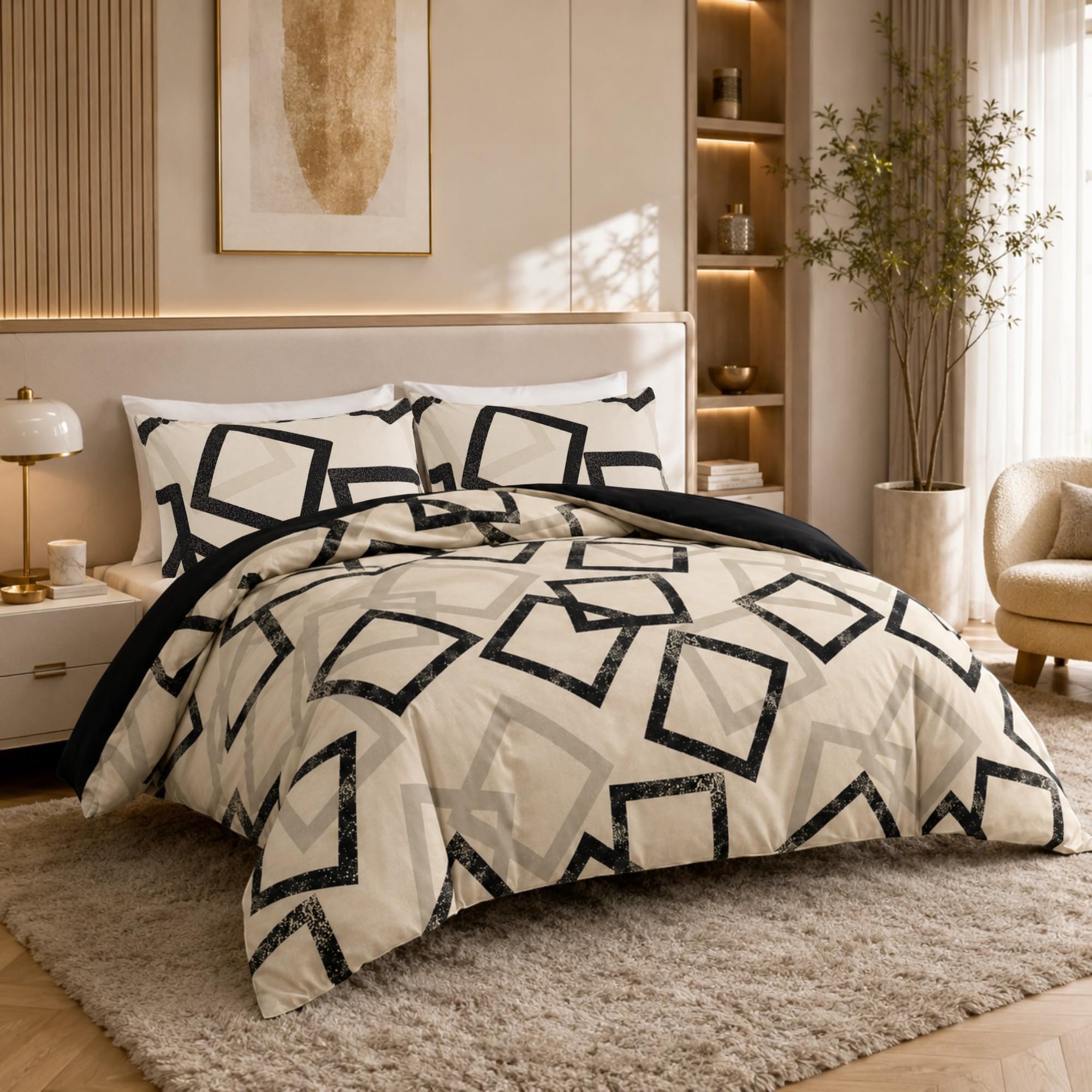 Grace Taupe & Black Single Duvet Cover Set Hotel Quality Microfiber Duvet Cover Single Ultrasoft Hypoallergenic Reversible Single Duvet Set With Zipper Closure
