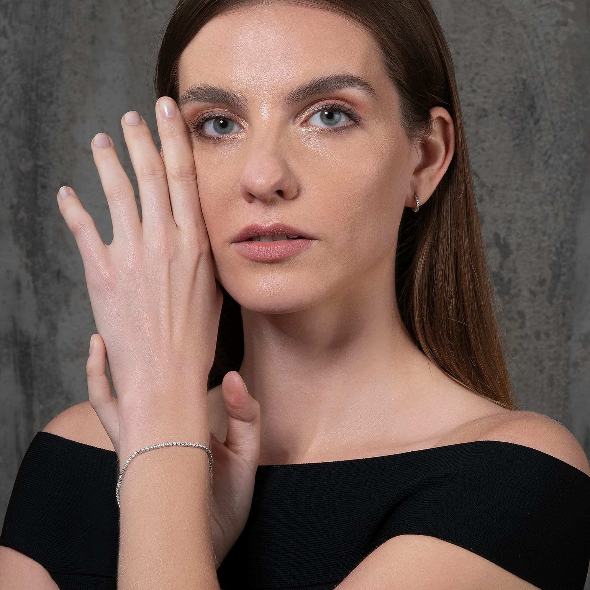 namana Bracciale Tennis in Argento Sterling 925, Braccialetto Sottile per Donna e Raggazza, Delicato Bracciale Tennis con Zirconi Cubici, Gioielli in Argento Sterling 925, Regalo da Donna