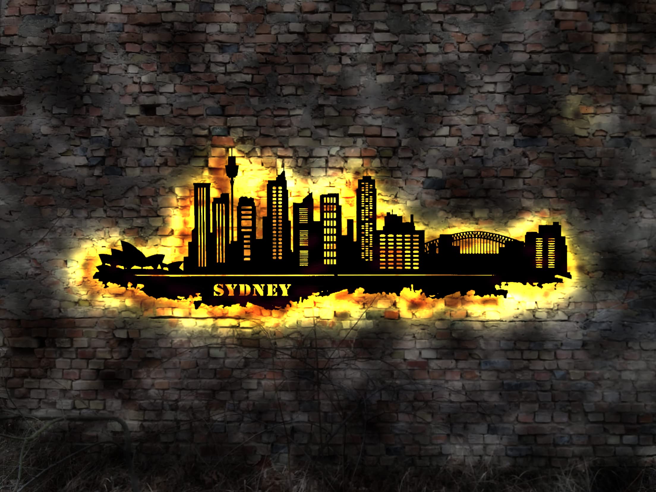 Skyline Sydney guide de voyage en bois LED idée cadeau idéale