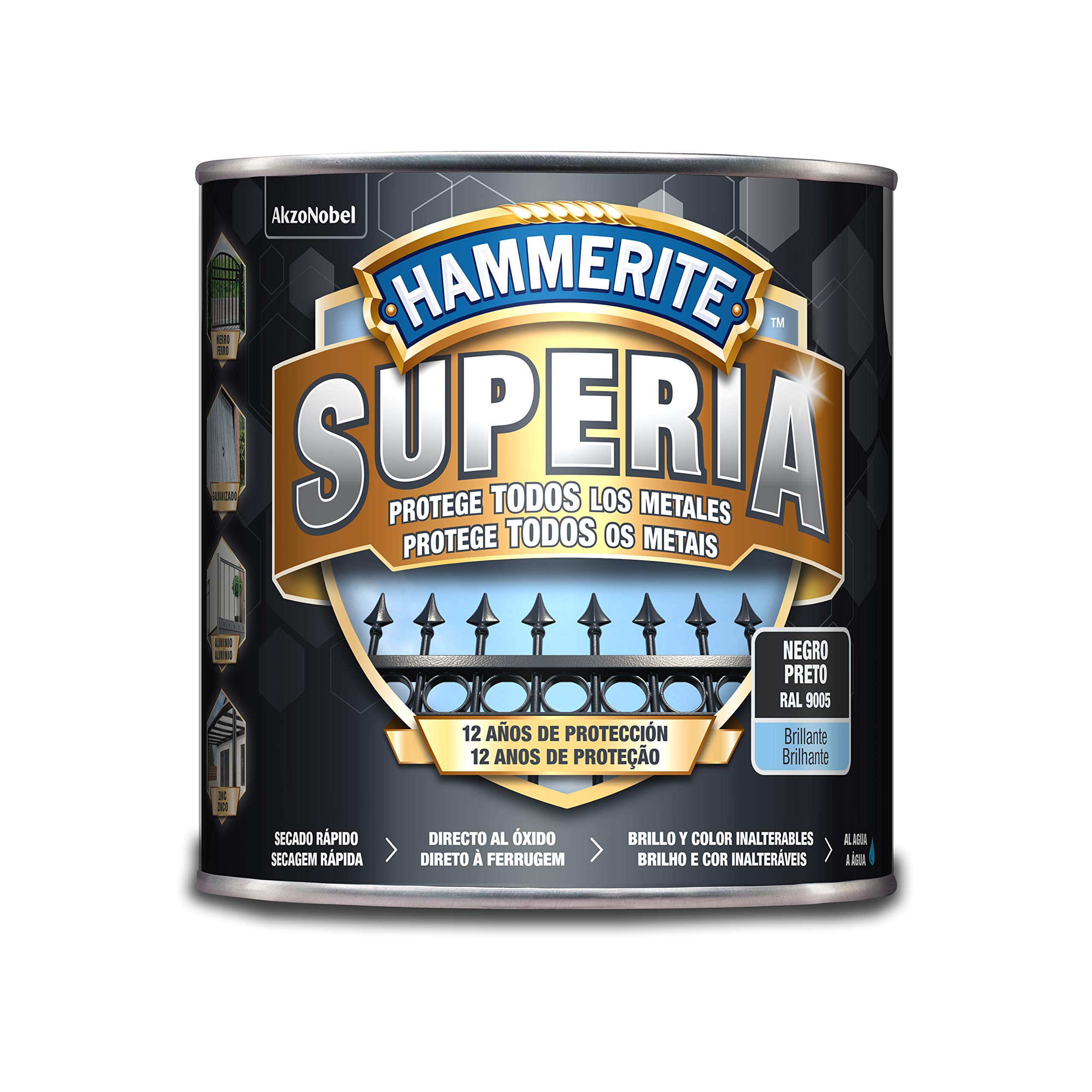 Hammerite Superia Liso, Negro, 750 ml