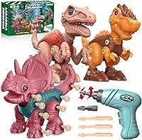 Vista 11 de Laradola Juguetes de dinosaurio para niños de 3, 4, 5, 6, 7, 8 años, juguetes de dinosaurio desarmables para niños de 3 a 5 y de 5 a 7 años