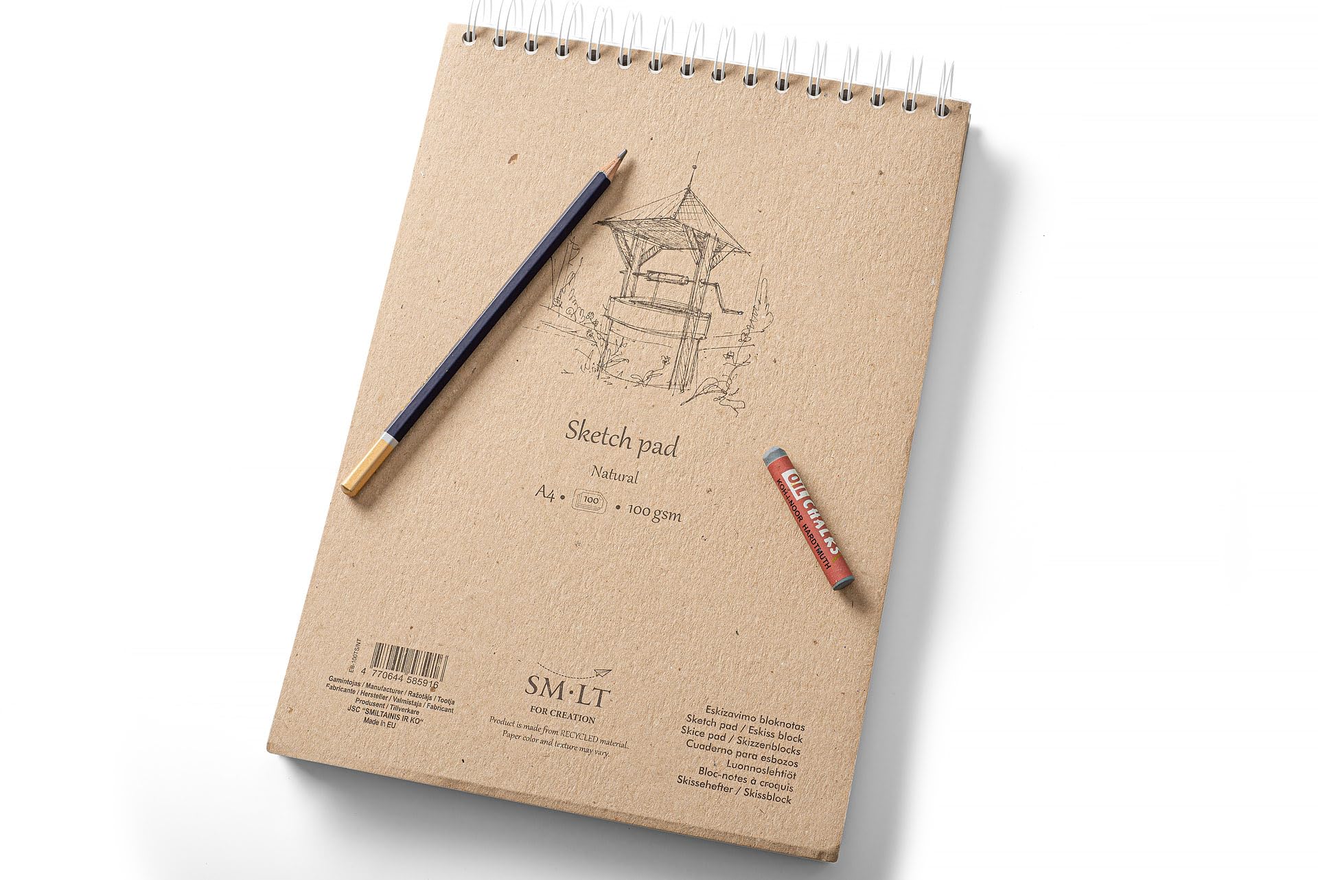 SM.LT EB-100TS/NT Authentic line A4 Sketchpad - 100 gm Recycled Paper - 100 Pages - Natural - Image 2