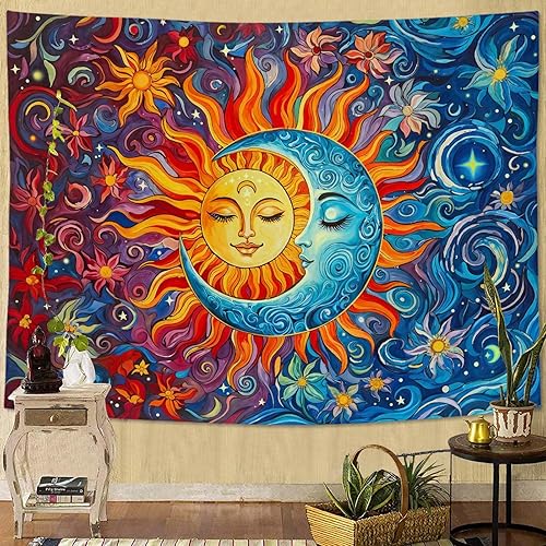 Miniatura 18 de Accnicc Tapiz de montaña, bosque natural, árbol, tapices para dormitorio, estético, noche estrellada, luna, estrellas, tapices para colgar