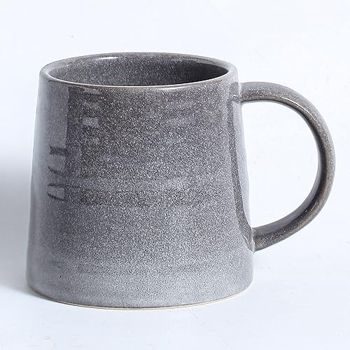 Taza de café grande de cerámica, tazas de cerámica hechas a mano, tazas de té con mango grande para oficina y hogar, 15.5 onzas, aptas para