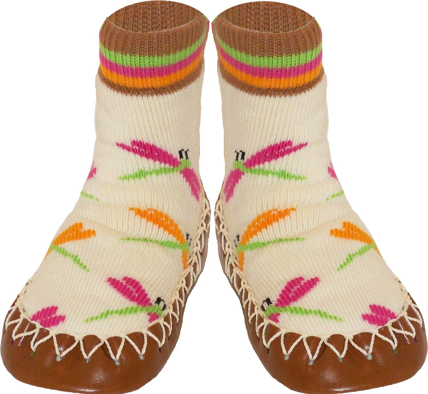 Konfetti Dragonflies Kids Swedish Slipper Sock Moccasins