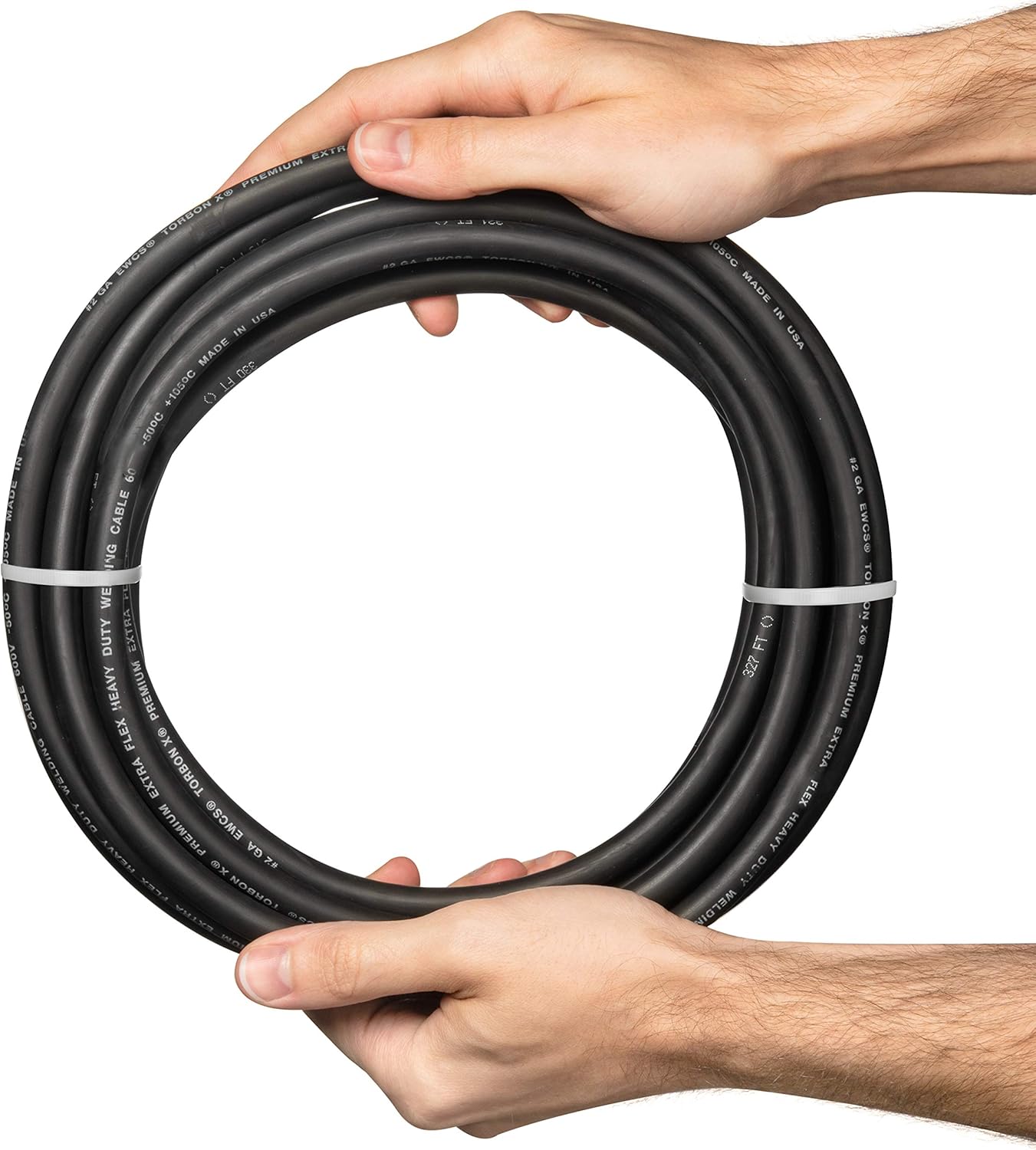 🔥 Flash Sale 2 Gauge Torbon X - 25 Feet Black - 100% Copper Premium Industrial Grade Extra Flexible Welding Cable 600 Volt