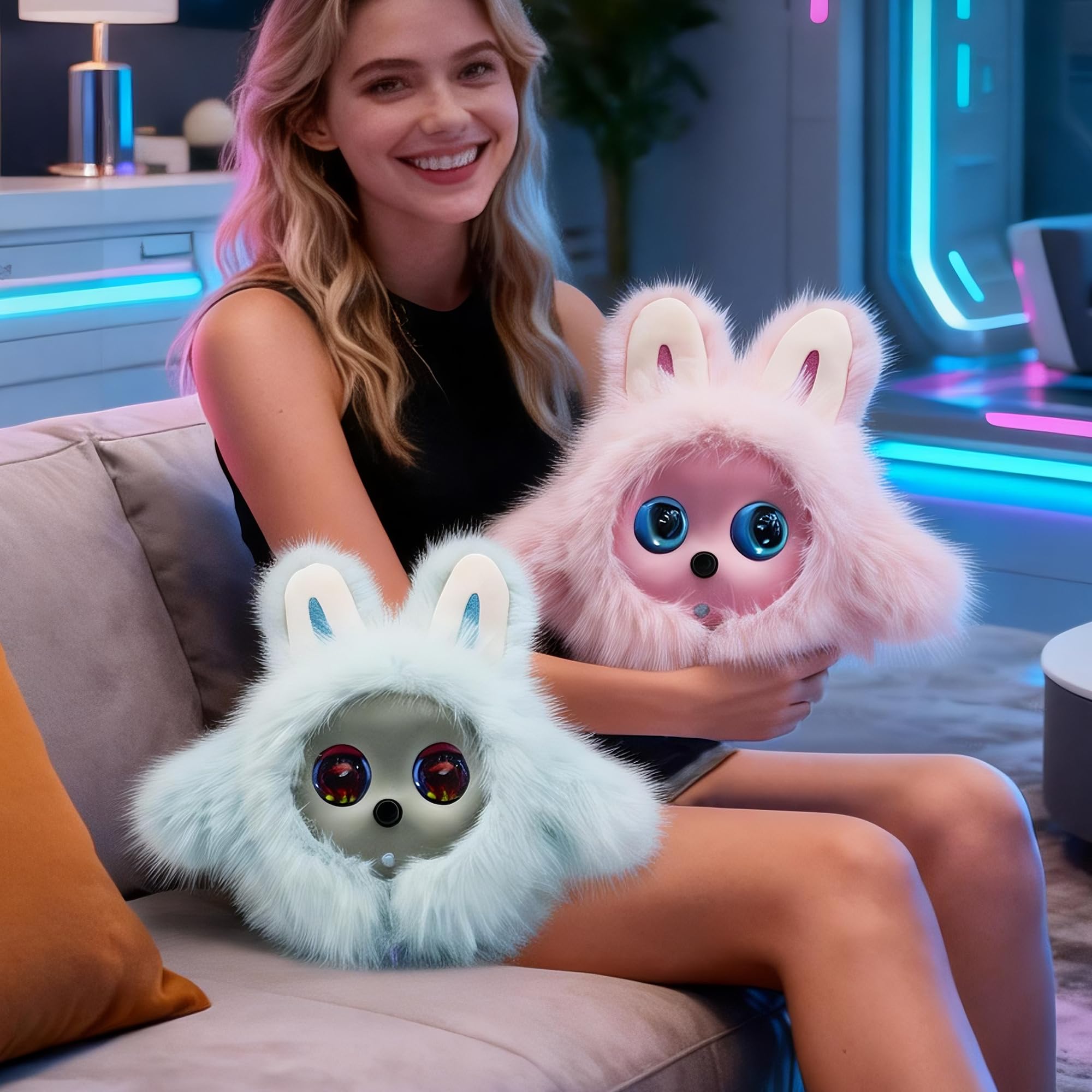 Kehuitry AI Robot Interactive Pet for Kids and Adults with Face Recognition & Storytelling, Desktop Companion Robot with LED Emotion Eyes, Talking Robot Pet for Stress Relief & Real-Time Interaction