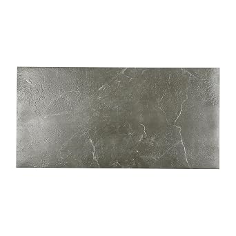 24PCS Self Adhesive Vinyl Floor Tiles, 23.62 * 11.81 Inch Peel and Stick Vinyl Flooring, Grey Floor Coverings, Black DIY Flooring, Livingroom Stick On Floor Tiles, Waterproof Peel & Stick Floor Tile