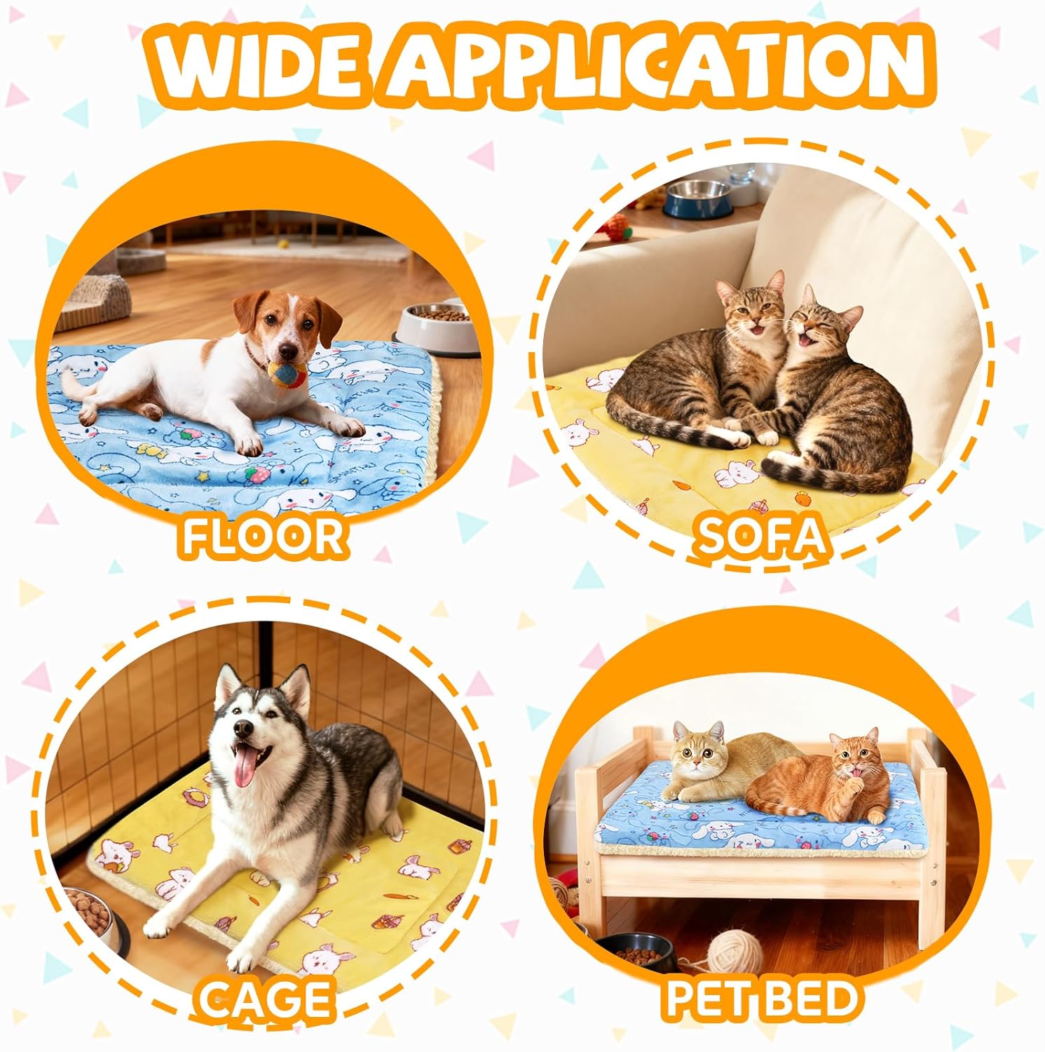 2 Pcs Self Warming Cat Bed, Washable Self Heating Pet Mat Soft Small Animal Winter Bed Pads Sleeping Pads for Rat Chinchilla Hedgehog Hamster Squirrel Ferret Cat Dog (27×21 Inch)