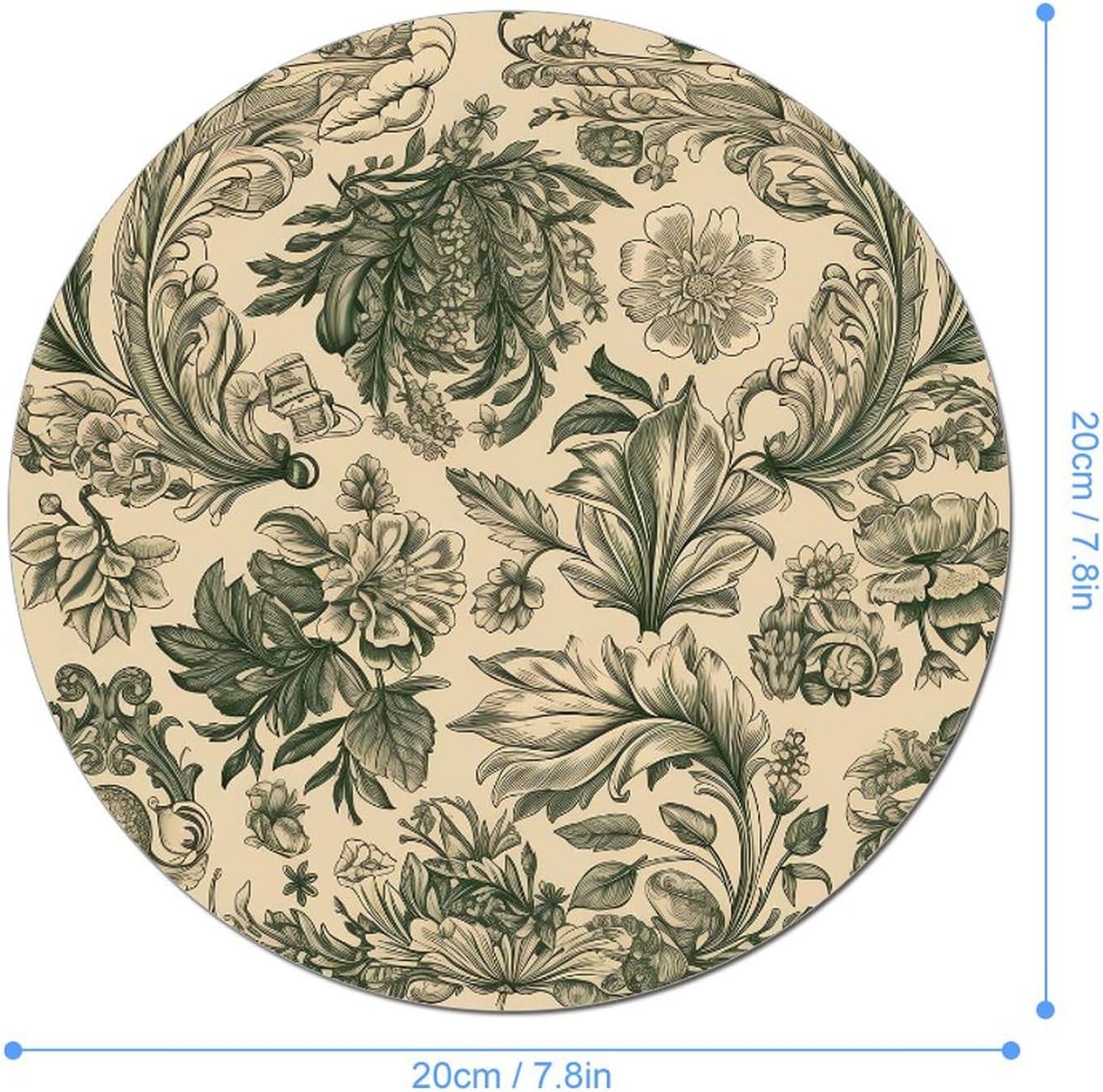 Light Green and Beige Mouse Pad with Non-Slip Rubber Base Personalized Round Mouse Mat Nice and Cute Gaming Mousepad for Computers Home Office Desk Decor Accessories image 2