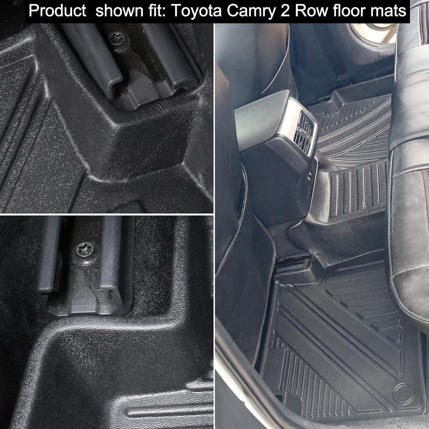 Floor Mats Cargo Mats fit for Toyota Camry 2018 2019 2021 2022 2023 2024 2025 All Weather 2 Row and Cargo Liner Rubber Floor Liners for Toyota Camry Accessories(FWD Only Models Only) (No Hybrid)