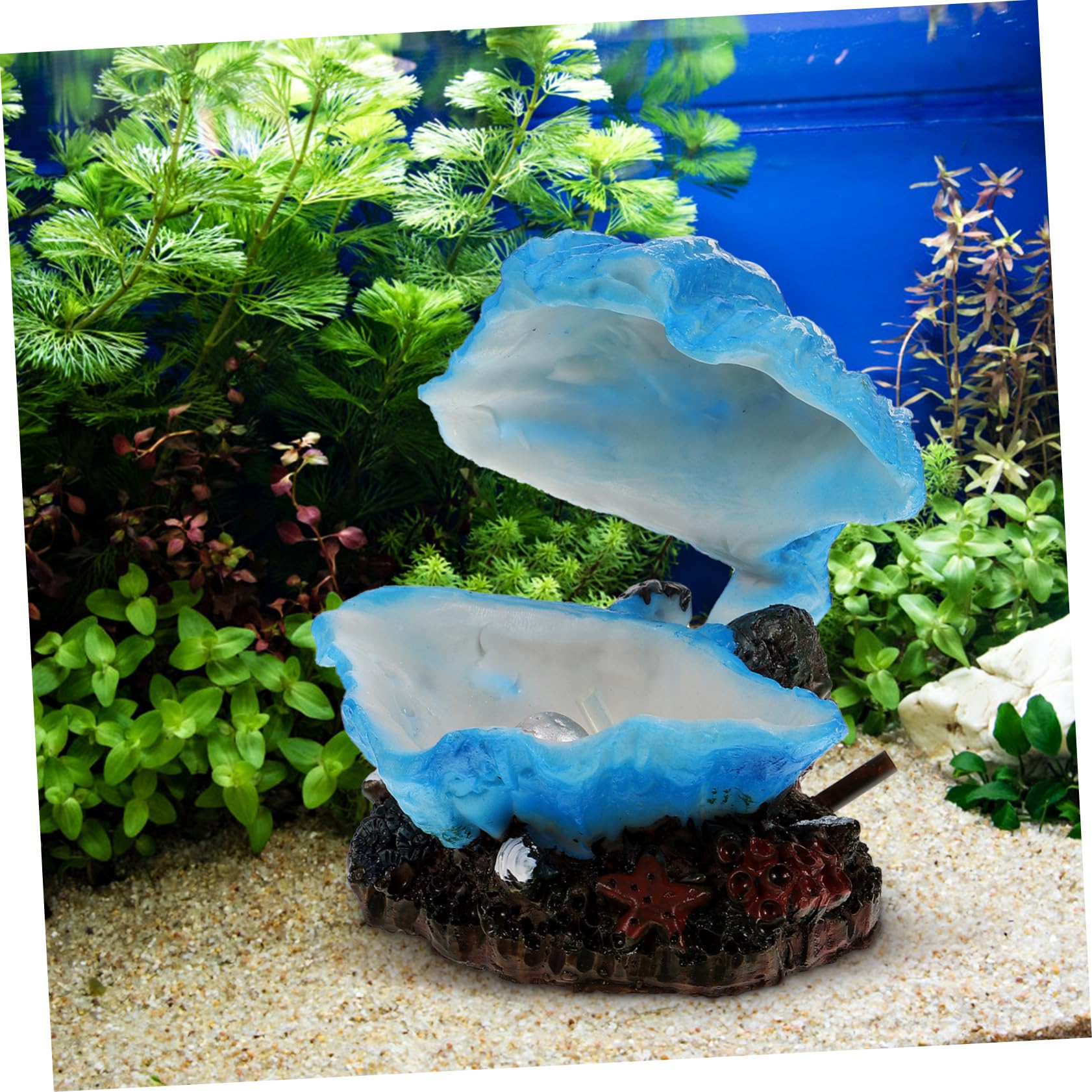Yardwe 4stücke Bubble Maker Deko Für Aquarien Künstliche Resin Dekoration Mit Lebensechter Form Für Fischbecken Und Blau