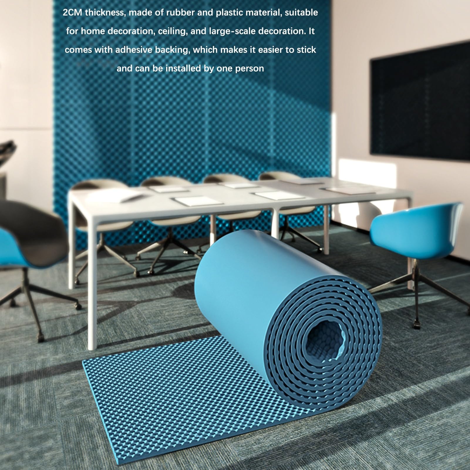Pannelli in schiuma acustica, imbottitura fonoassorbente ad alta densità, pannello acustico autoadesivo per ridurre il riverbero dell'eco da studio, cotone fonoassorbente per pareti KTV Home Office (N