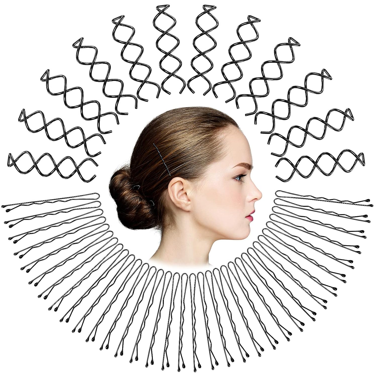 Buy 150 Pieces Bobby Pins Set, Include 100 Pieces Bobby Pins and 50
