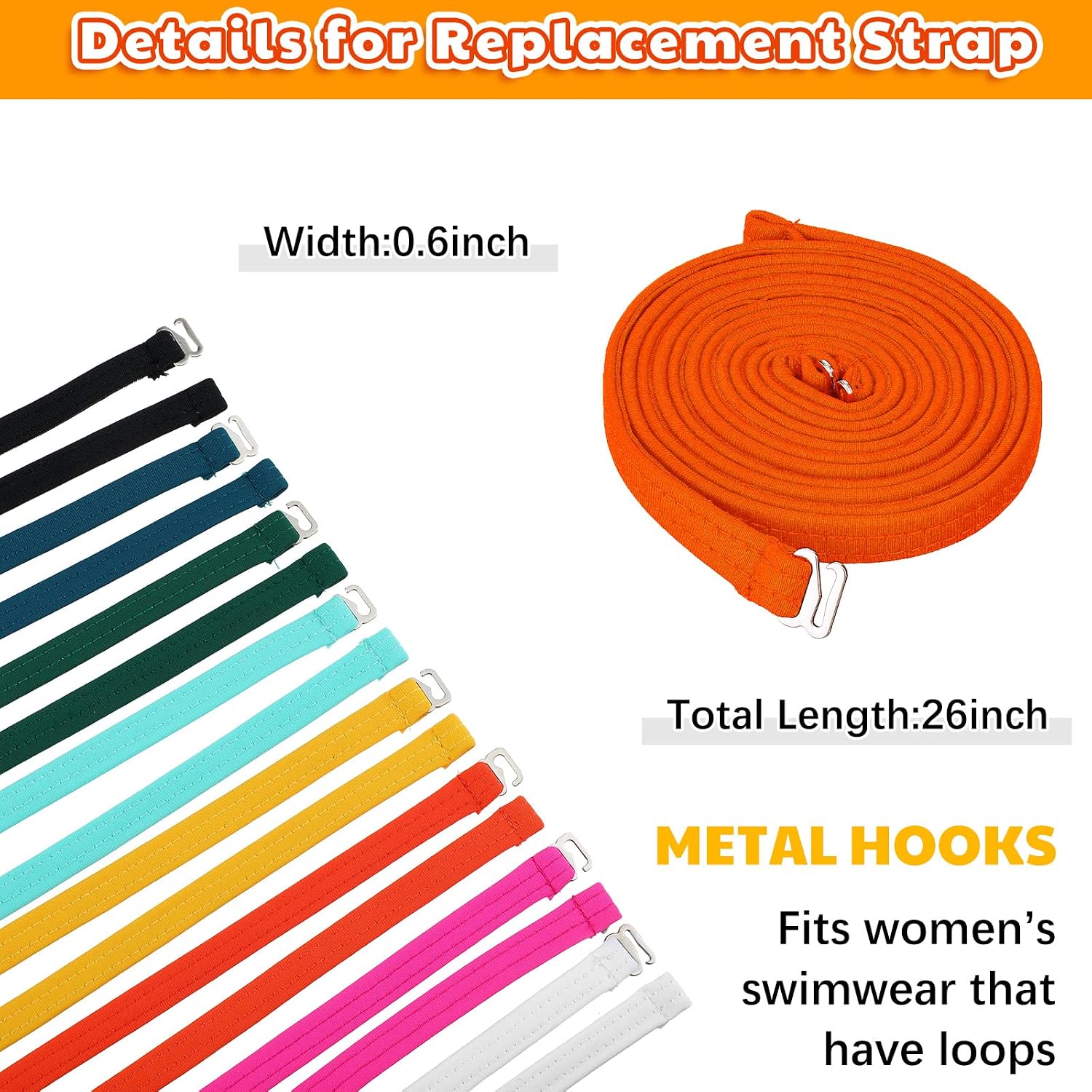 Eurzom Halter Neck Bathing Suit Straps Replacement Adjustable Swimsuit Straps Detachable for Women Girls