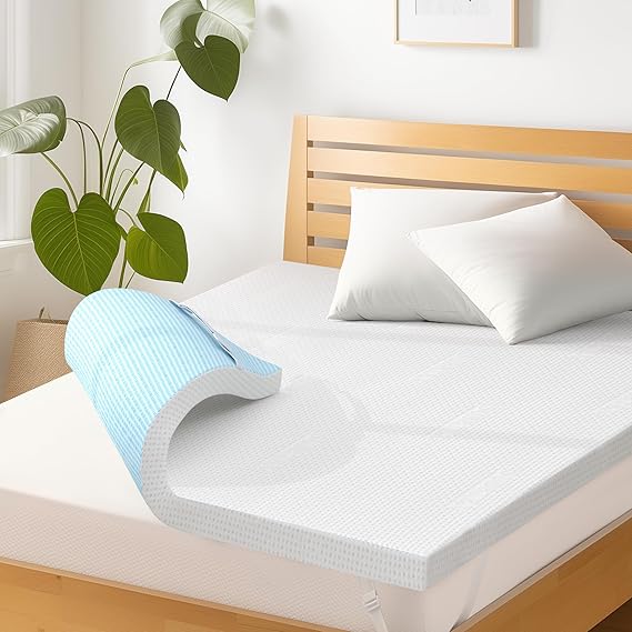 Subrtex 3 Inch Gel-Infused Memory Foam Mattress Topper High Density Breathable Bed Topper Rayon Made from Bamboo Cover CertiPUR-US Certified (Twin)