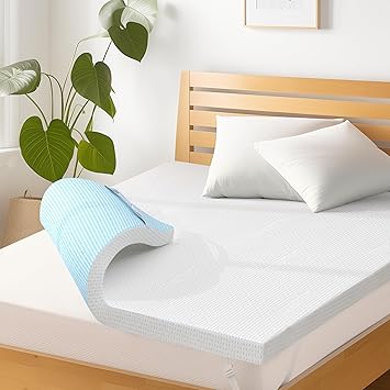 Subrtex 3 Inch Gel-Infused Memory Foam Mattress Topper High Density Breathable Bed Topper Rayon Made from Bamboo Cover CertiPUR-US Certified (Twin)