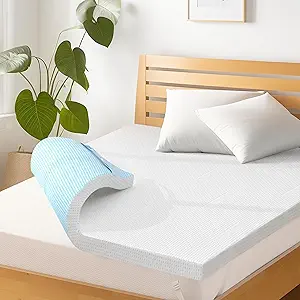 Subrtex 3 Inch Gel-Infused Memory Foam Mattress Topper High Density Breathable Bed Topper Rayon Made from Bamboo Cover CertiPUR-US Certified (Twin)