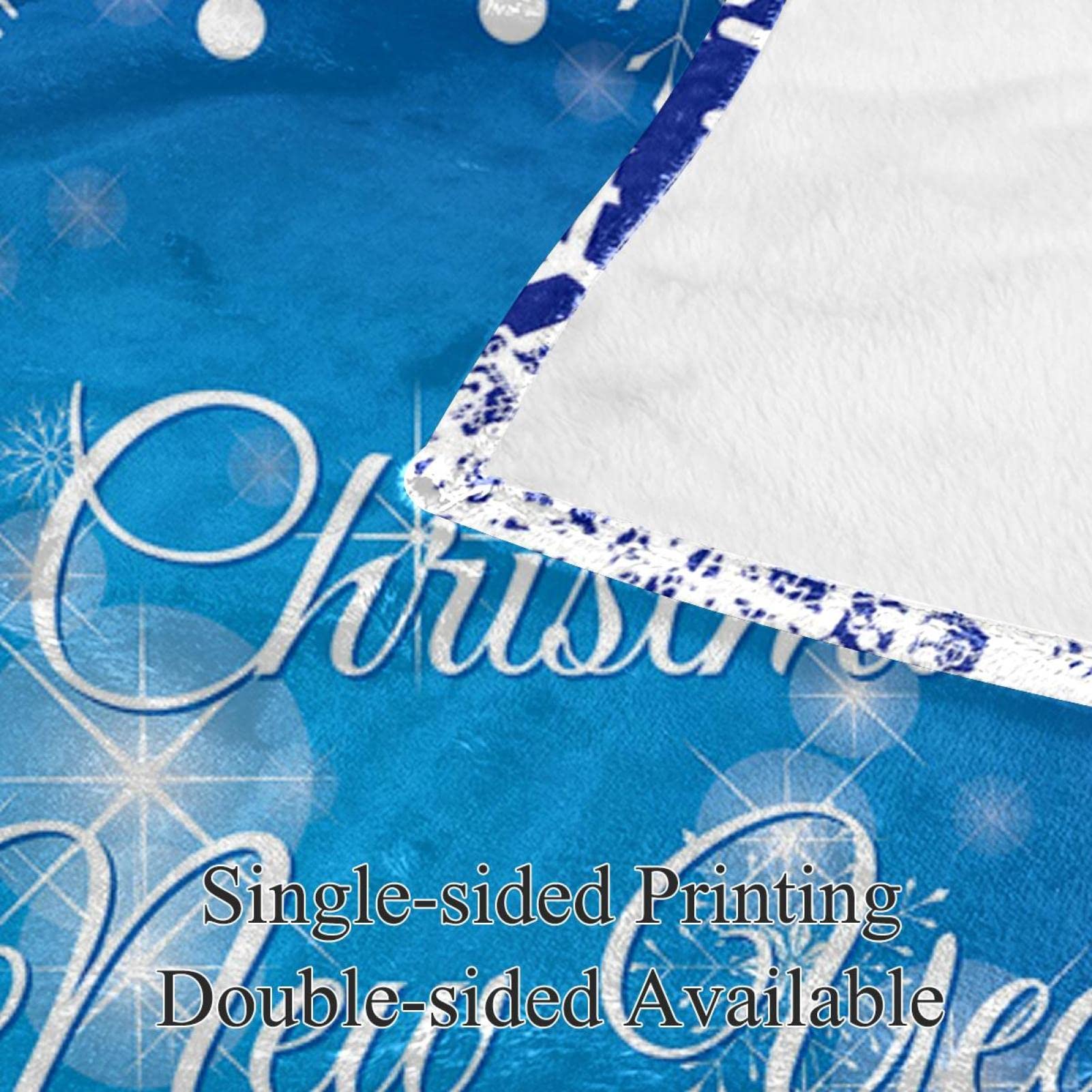 CaliTime 2 Copricuscioni In Pile – 45x45 Cm, Fiocchi Di Neve Natalizi, Blu, Senza Imbottitura, Per Divano E Letto