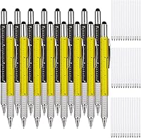 Vista 18 de Zhanmai 4 piezas de bolígrafos multiherramienta 6 en 1, juego de bolígrafos multifunción con recargas para regalos de cumpleaños de hombres