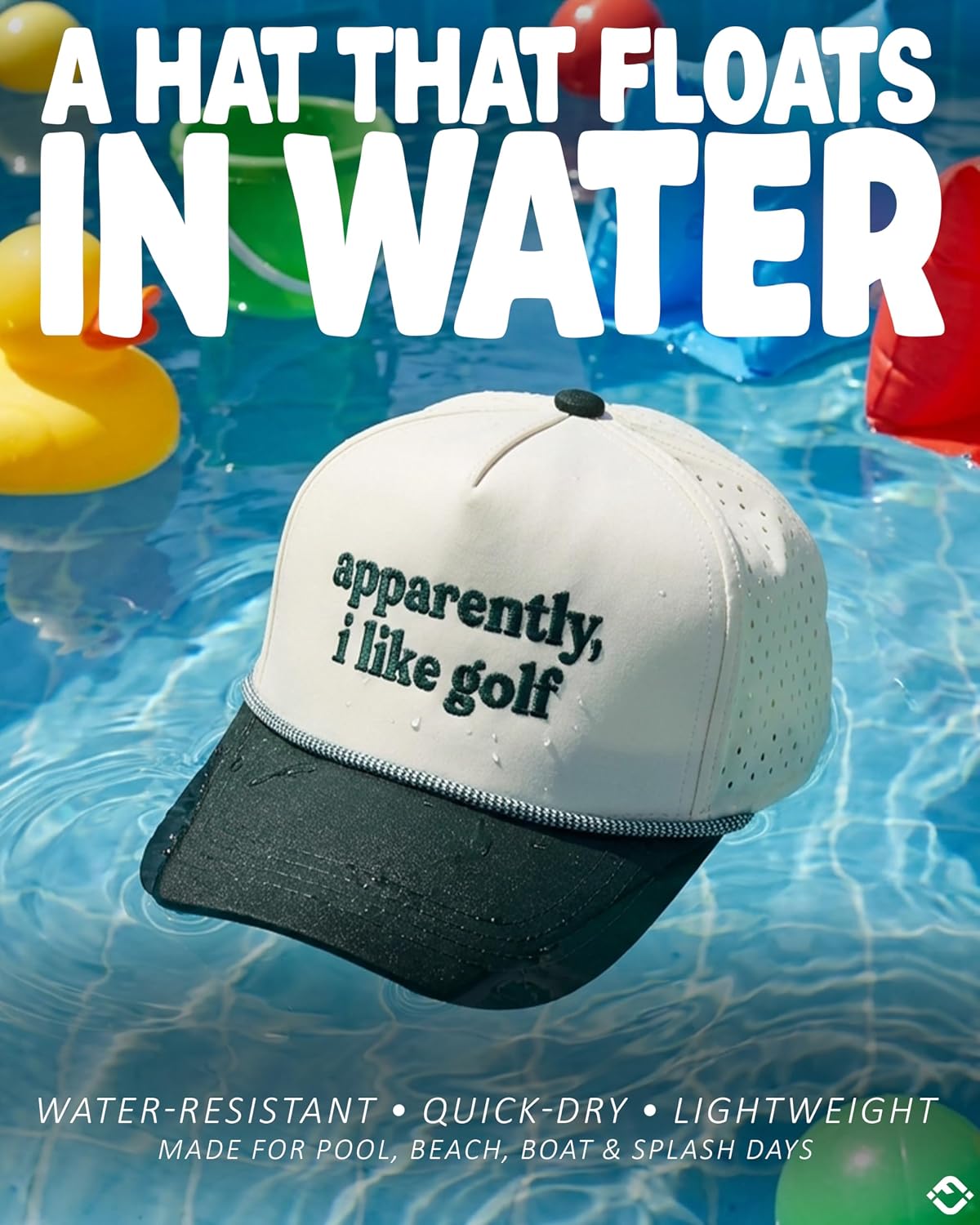 Funky Junque Kids Rope Hat Waterproof Performance 5 Panel Snapback Baseball Cap for Golf, Boys & Girls, 4 Sizes Baby to Youth