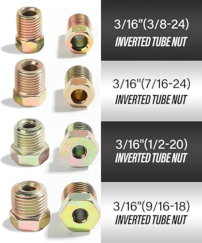 Miniatura 5 de ESEWALAS Kit de tubería de freno flexible, línea de freno de níquel de cobre de 25 pies de 316 pulgadas con 16 accesorios, bobina de tubo de línea