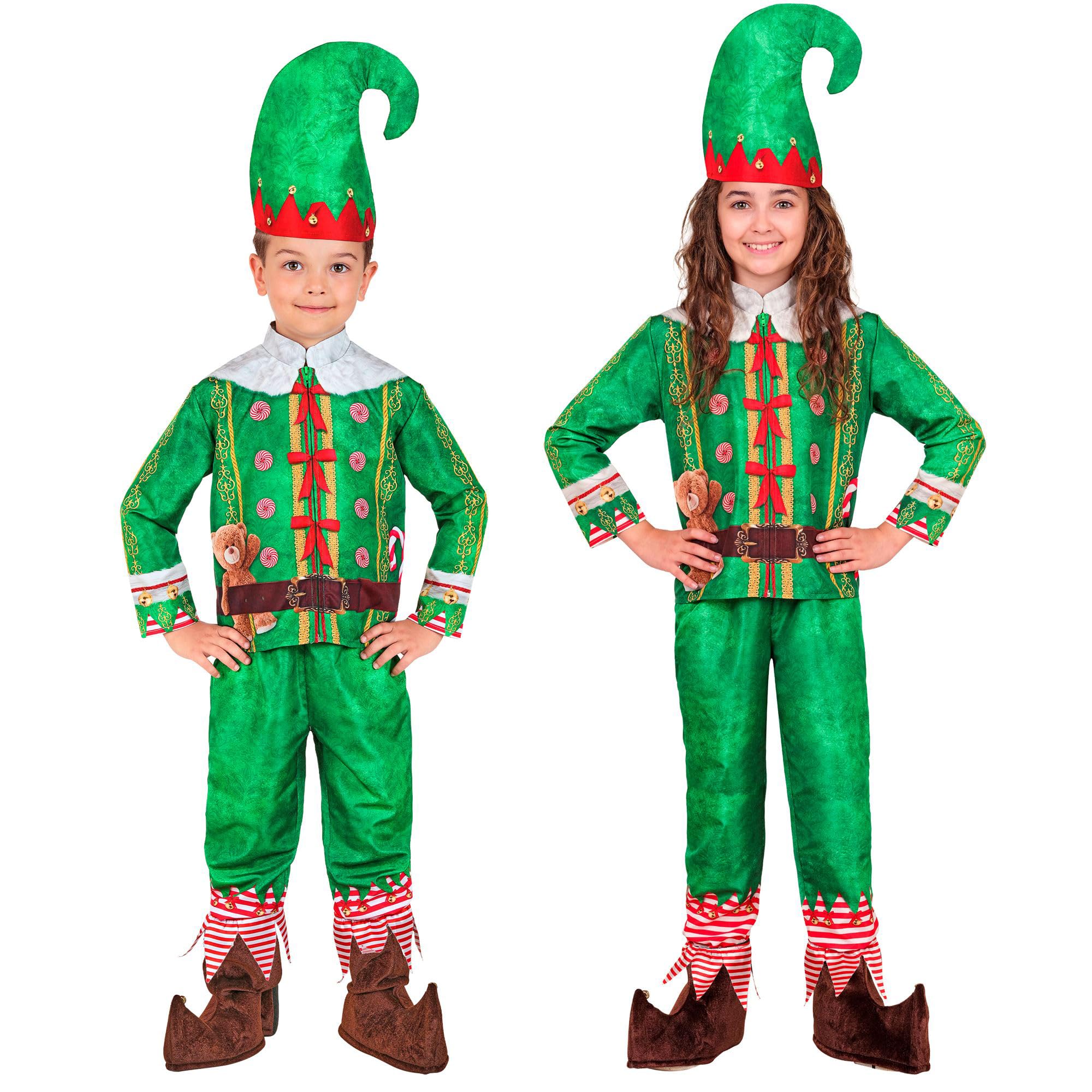 W WIDMANN MILANO Party Fashion 15869 Elfen Kostüm für Kinder Elf Costume Set for Children, Green, 164 (EU)