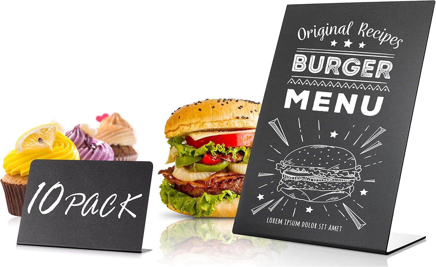 10 Pack Mini Chalkboard Signs & Tabletop Menu Blackboard