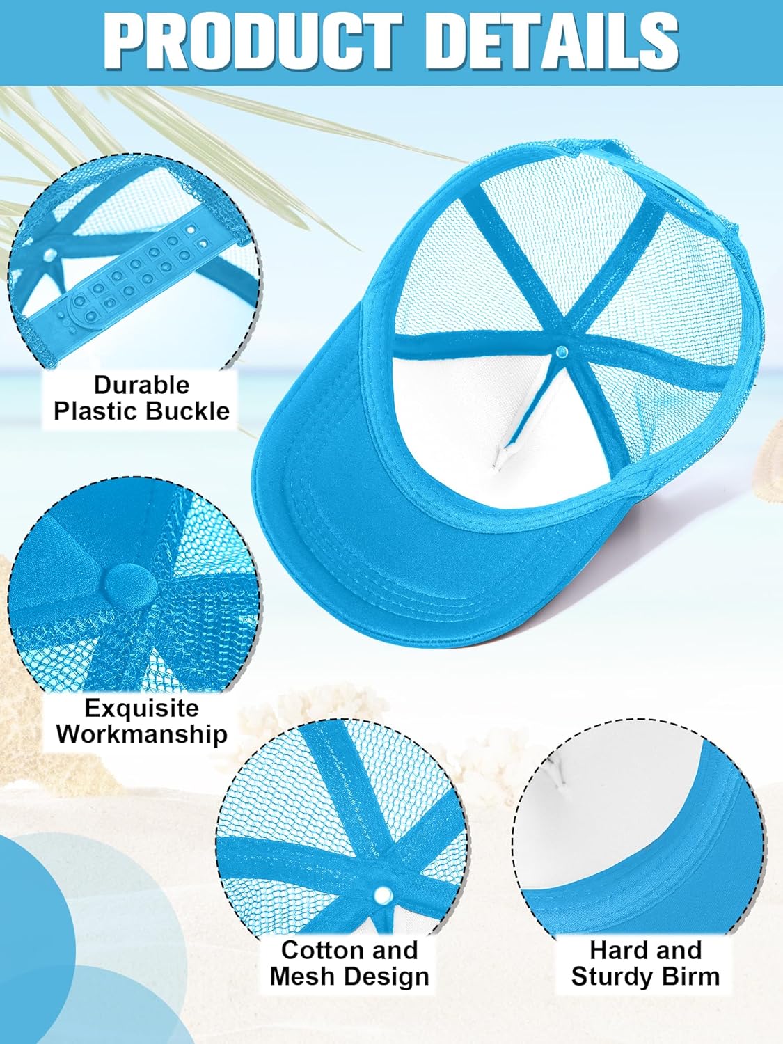 Mepase 15 Pieces Sublimation Baseball Cap Blank Trucker Hats Polyester Unisex Mesh Adjustable Cap for Men Women