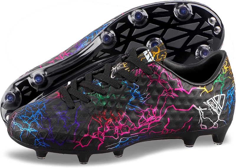 Botas de Futbol Vizari Zodiac Firm Ground Niño Niña | Zapatos de fútbol ligeros para jóvenes | Suela exterior de TPU moldeada duradera | Tracción superior en césped y césped | Cómodas plantillas acolchadas.