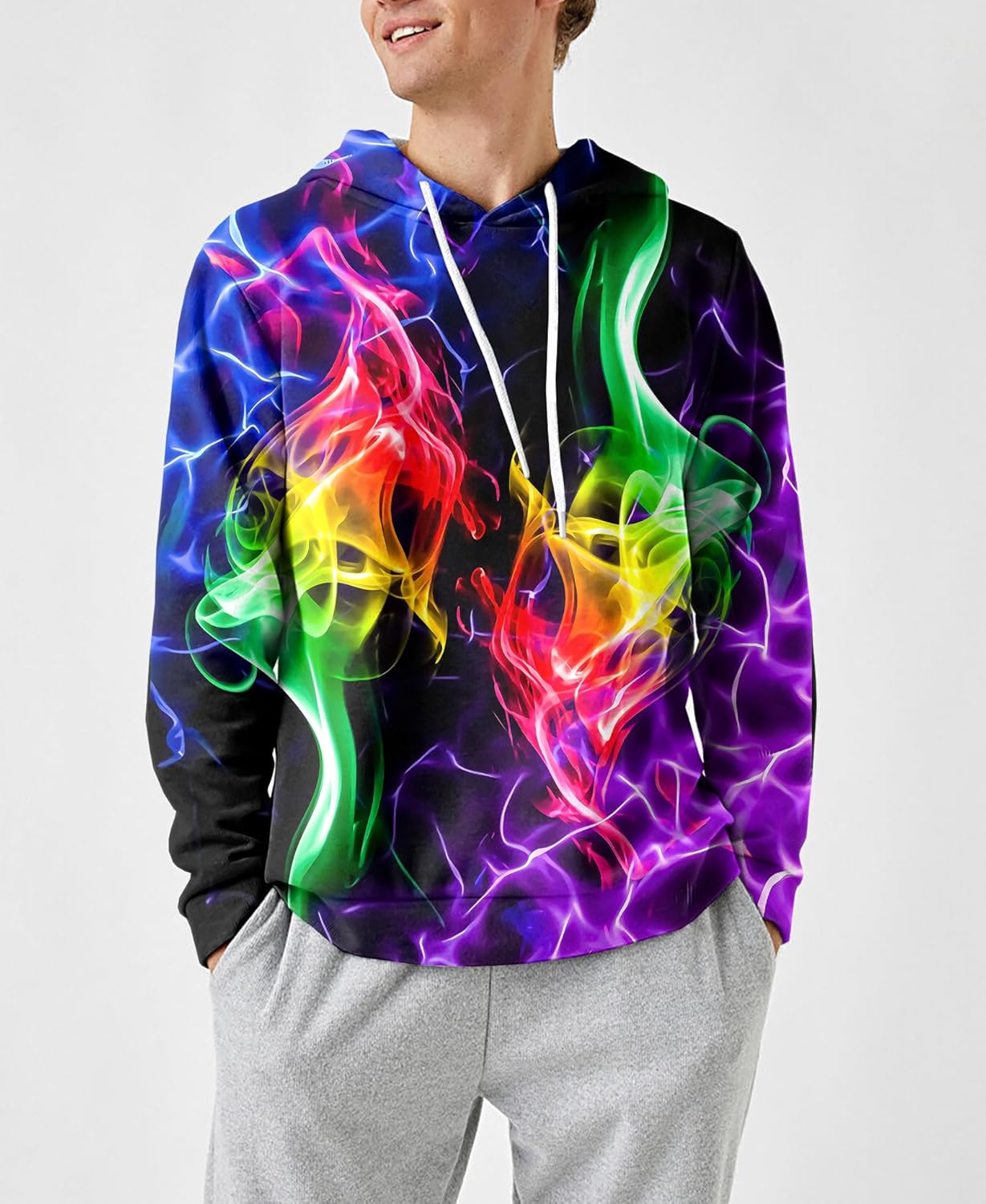 SYAIMN Unisex 3D Printed Hoodies Casual Workout Hoodie Sweater Sweatshirt - Image 2