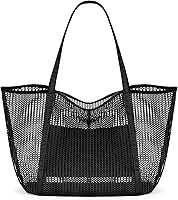 Vista 1 de KALIDI FANCY FOREST Bolsa de asas de malla de playa, bolso de hombro para mujer MAX 27L Bolsa de comestibles