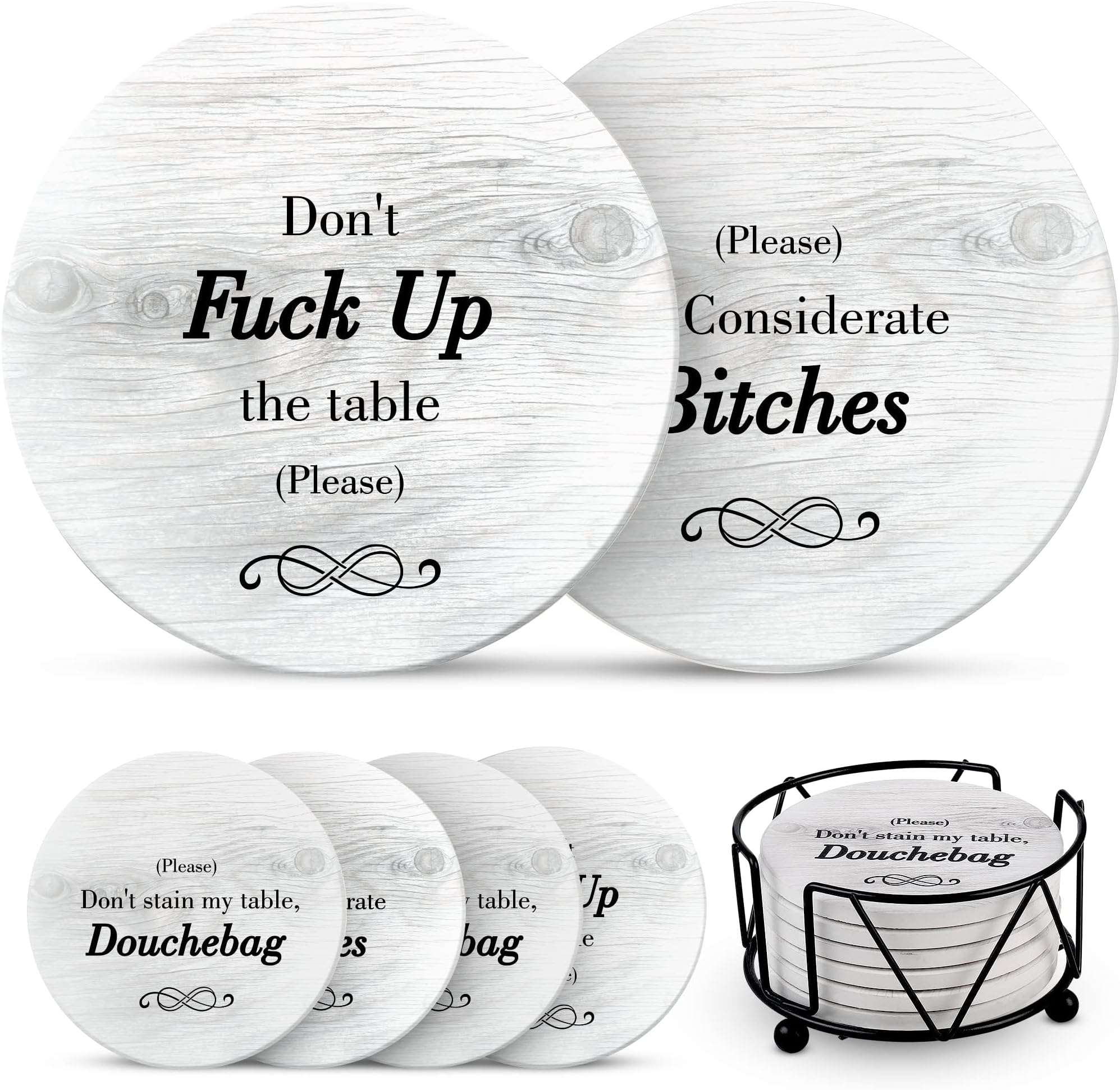 Funny Coasters - Perfect White Elephant Gifts - Unique Gifts for Women Men - Cool Friend Gifts - Secret Santa Gifts - Gag Gifts - Couples Gifts - Funny Housewarming Gifts - Birthday